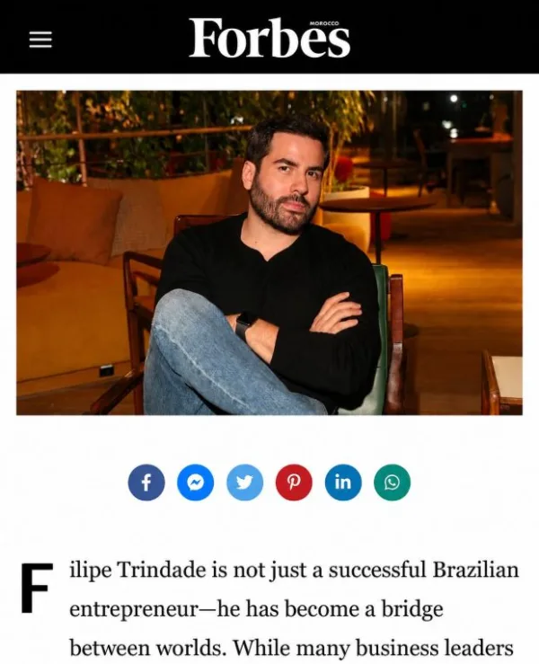 Matéria da Forbes Morocco sobre Filipe Trindade